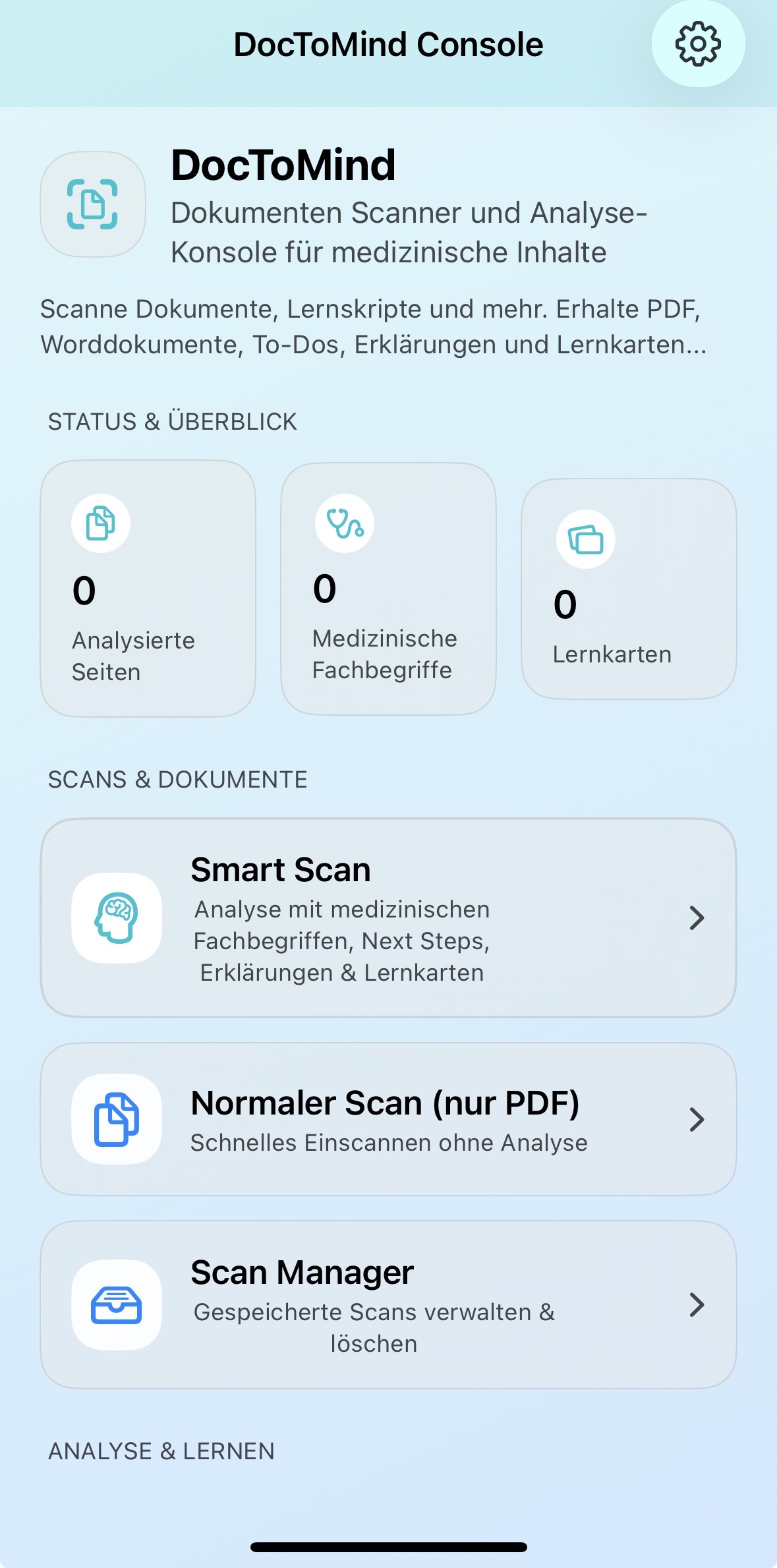 DocToMind – Launch Screenshot